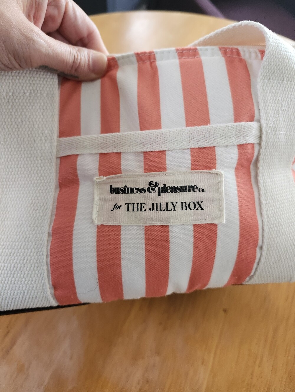 Business & Pleasure The Jilly Box Cooler Bag Peach Stripe Grapefruit, Beach